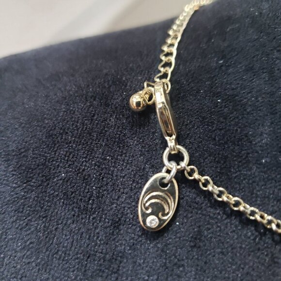 C Women's Gold Tone Clear Teardrop Rhinestones Princess Necklace - Picture 6 of 6